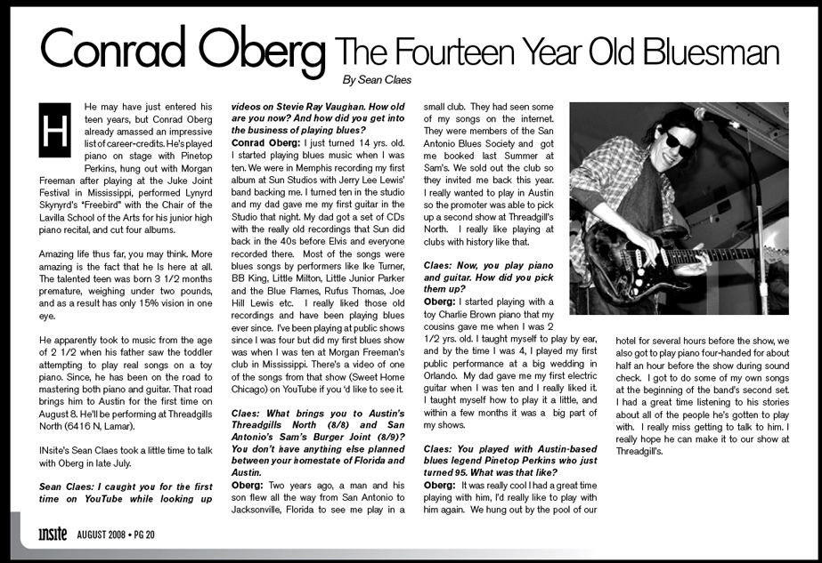 Insite Magazine Austin article Conrad Oberg